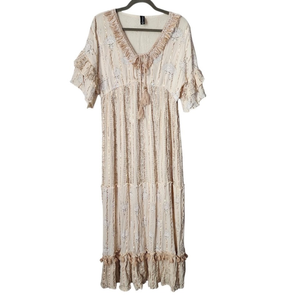 ME2MAGIC Boho‎ Lace Maxi Dress Cottagecore Festival Stevie Nicks Fairycore L